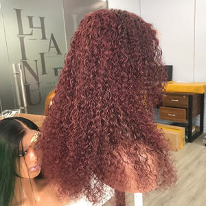 <b>Cheap</b> Price 20 In Burmese Raw Vietnamese Virgin <b>Hair</b> <b>Wigs</b> SDD Glueles Lace Frontal <b>Wigs</b> <b>Human</b> <b>Hair</b> <b>Wigs</b> Burgundy Color 250g - Product Image 1