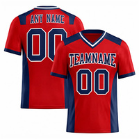 Maillot de football américain personnalisé, impression par sublimation, 100% polyester, OEM, respirant, col en V, unisexe, manches courtes, couleur unie