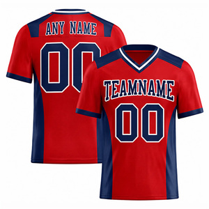 Jersey de Fútbol Americano Personalizado, Sublimación, Impresión por Transferencia de Calor, 100% Poliéster, OEM, Transpirable, Cuello en V, Unisex, Color Corto - Product Image 5