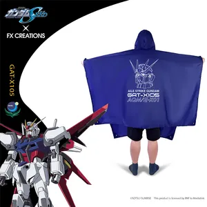 Dalam stok kualitas terbaik jas hujan biru Overcoat Strike Gundam Seed Action figure kasual untuk uniseks