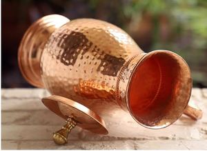 <b>Copper</b> water pot set for refined family dining water serving metal set with glasses durable reusable kitchen serving - Product Image 3