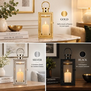 Lanterne porte-bougie en acier inoxydable, résistante à la chaleur, décoration pour la maison - Product Image 5