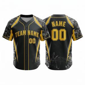 Tenue de sport en polyester respirant haute performance, uniforme de baseball personnalisé imprimé par transfert thermique, tailles adultes et grandes tailles, devant - Product Image 2