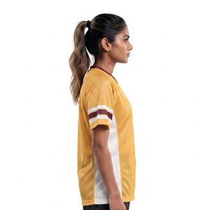 Women's V-Neck Short Sleeve Lacrosse Jersey Printed Sublimated Customizable OEM Service High Quality Wholesale - Product Image 3