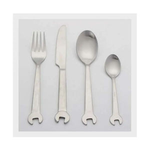 Juego de cubiertos metálicos comerciales con cuchara, tenedor y cuchillo para restaurante, hotel, catering, cocina, servicio de mesa. - Product Image 2