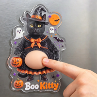 Aimant de réfrigérateur personnalisé en acrylique souple, aimant de réfrigérateur personnalisé pour Halloween, aimant souple à presser pour la cuisine, la maison, la décoration des fêtes