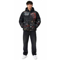 Veste d'hiver épaisse pour homme, veste matelassée à capuche, col montant, tissu de haute qualité, logo personnalisé imprimé, design réversible