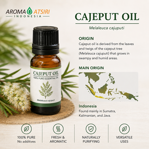 Huile essentielle de Cajeput 100% pure, distillée à la vapeur, fraîche et aromatique, d'origine indonésienne, fournie par Aroma Atsiri Indonesia. - Product Image 1