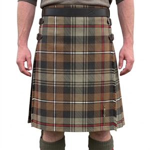 Kilt écossais traditionnel pour homme en mélange de laine à carreaux marron, vert, noir et rouge – Tenue formelle - Product Image 1