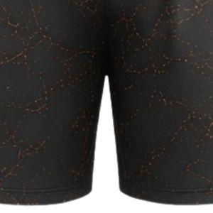 Shorts d'entraînement athlétiques imprimé marbre noir charbon et orange avec taille élastique, légers, pour le sport, la gym et la performance - Product Image 6