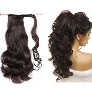 ผมหางม้าแบบยาว Afro ขนาด 22 32 นิ้ว ผมแท้ Remy จากอินเดีย ทนความร้อนได้ ต่อผมหางม้าแบบหยิก สีดำ สำหรับผู้หญิง - Product Image 3