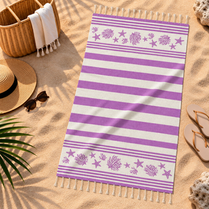 Serviette de plage turque imprimée avec un design magnifique, taille et couleur personnalisées, forme rectangulaire, serviette en coton doux Fouta - Product Image 5
