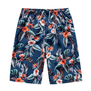 Shorts de bain pour hommes, unis, taille haute élastique avec cordon de serrage, respirants, écologiques, séchage rapide, en toile, style décontracté - Product Image 5