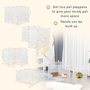 Box portatile a 12 pannelli bianco per box piccolo animale per coniglietto cincillà cavia per animali domestici - Product Image 6