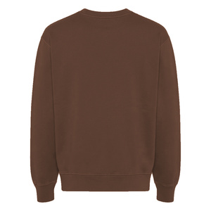 เสื้อสเวตเชิ้ตคอกลมสีน้ำตาลหนานุ่ม สไตล์สตรีทแวร์เรียบง่ายสำหรับผู้ชาย มีกระเป๋า - Product Image 2