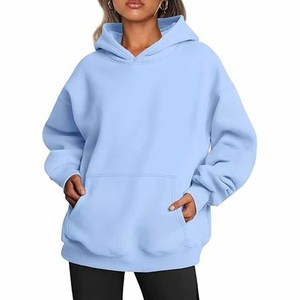 Sudadera con Capucha Extra Grande de Algodón de Alta Calidad para Mujer, Sudadera de Manga Larga con Bolsillo, Sudadera con Estampado Tejido para Otoño e Invierno - Product Image 1