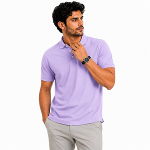 Camisa de Hombre de Color Liso, Estilo Casual, Transpirable, Antiarrugas, 100% Algodón Orgánico, Manga Corta, Tejido de Punto con Botones - Product Image 3