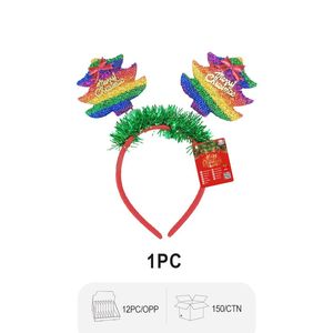 Diadema Navideña con Diseño de Astas de Reno y Brillo Rojo y Verde, Divertida para la Noche de Navidad - Product Image 5