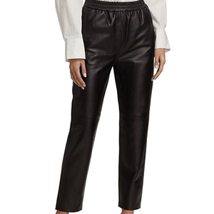 <b>Women</b> <b>Cropped</b> Faux Leather Pants High <b>Waist</b> Soft PU Fashion Ankle Length Casual <b>Trousers</b> Custom OEM ODM Wholesale Manufacturing - Product Image 5