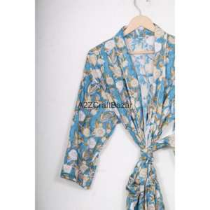 Suavidad: Kimono 100% algodón con cuello en V, diseño sencillo y estampado floral para uso casual y diario. - Product Image 5