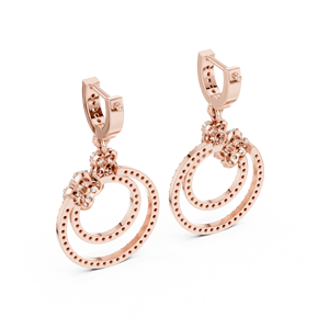 Exclusivo Conjunto de Diamantes Cultivados en Laboratorio DANGLERS, Chapado en Oro Rosa de 18 Quilates con Rodio, para Uso Diario, Oficina, Bodas, Fiestas, Joyería de Lujo para Mujer - Product Image 3