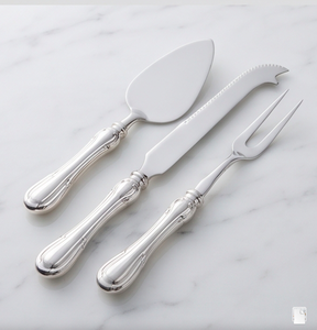 Ensemble de couteaux à fromage en acier inoxydable argenté, 3 pièces avec fourchette et spatule, manche vintage pour usage en cuisine - Product Image 3