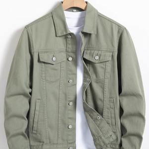 Chaqueta Vaquera Vintage de Alta Calidad para Hombre, Otoño Invierno, Estilo Europeo, Reversible, Antibacteriana, 100% Algodón, OEM, Estampado Animal - Product Image 1