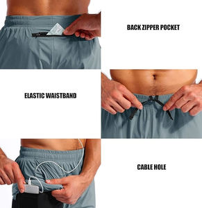 Quick Dry <b>Men</b> Gym <b>Shorts</b> with Liner 2-in-1 Workout Training Athletic Running <b>Shorts</b> for Fitness Wholesale - Product Image 4
