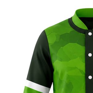 Green Black Baseball <b>Jacket</b> Full Zip Long Sleeve Sports Team Uniform <b>Lightweight</b> Comfortable Outerwear for Game - Product Image 6