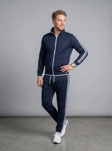 Conjunto Deportivo de Otoño para Hombre, Color Azul Marino, Transpirable, con Capucha, Chaqueta con Cierre y Pantalones Deportivos, Ropa Deportiva Informal - Product Image 5