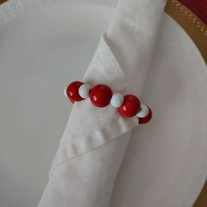 Wooden handmade beads napkin <b>ring</b> here <b>indian</b> artisan ethnic design table decoration wholesale - Product Image 1