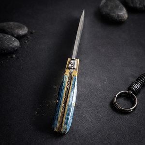 Navaja de bolsillo mini hecha a mano, plegable, para llavero, pequeña, EDC, de acero inoxidable con mango de madera, 4 en 1, venta al por mayor, fabricante - Product Image 3