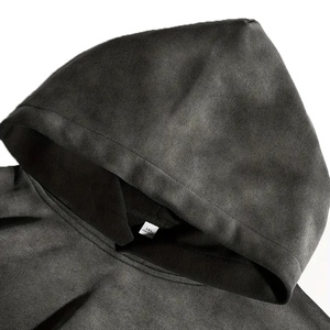 Sudadera con Capucha Personalizada con Pedrería, Felpa Francesa, Algodón Vintage, Degradado Desgastado, Lavado Ácido, Sudadera 100% Algodón para Hombre - Product Image 5