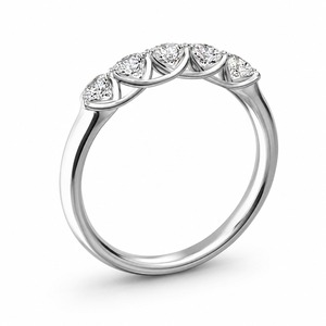 Anillo de compromiso de plata 925 para mujer con diamante de corte brillante redondo y engaste de puntas, estilo clásico - Product Image 5