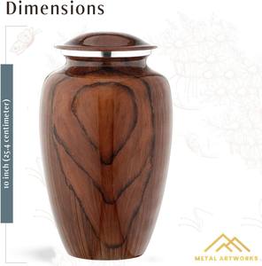 Urne funéraire en bois grainé, finition naturelle, récipient durable pour cendres d'adultes, conteneur commémoratif 25,4 cm - Product Image 4