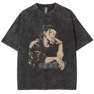 เสื้อยืดแขนสั้นพิมพ์ลายการ์ตูนไซส์ใหญ่สำหรับผู้ชาย คอกลม ผ้าเจอร์ซีย์ลำลอง 100% ผ้าฝ้าย ดีไซน์โลโก้ด้านหน้า - Product Image 3