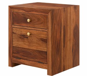 Table de chevet en bois massif avec tiroirs |   Table de chevet en bois de qualité supérieure à 2 tiroirs pour la maison et l'hôtel |   Artisanat Pindel Jodhpur - Product Image 4