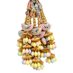 Paranda para el Cabello para Mujer, Borla Nupcial, Jhumar, Latkan, Perlas, Accesorio Colgante Dorado para Trenzas, Lehenga, Saree y Dupatta - Product Image 1