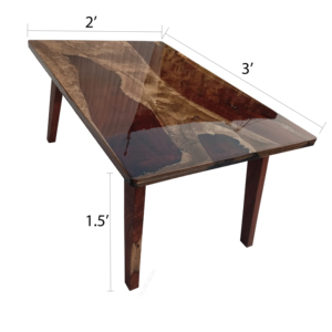 Modern Wooden <b>Resin</b> <b>Top</b> Dining <b>Table</b> 3x2 Feet Handmade Rectangle Home Furniture - Product Image 3