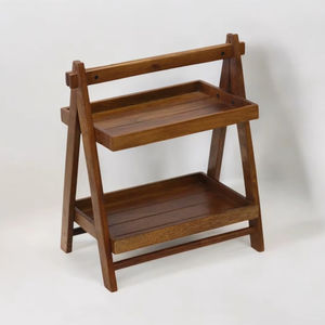 Étagère de rangement autoportante en bois massif de qualité supérieure pour la maison et la cuisine / Étagère à double plateau / Étagères de rangement / Étagère à épices - Product Image 1
