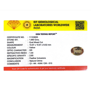 Natural Citrine Loose Gemstone 8.4 Carat Faceted Oval Square Emerald Cut for Fine Jewelry - Product Image 4