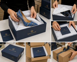 Chaussures à talons hauts pour femmes, en tartan écossais de haute qualité, à bout pointu, élégantes pour mariage, fabrication OEM ODM - Product Image 6