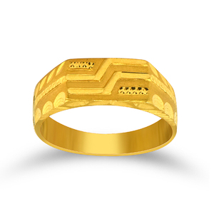 Premium Geometric Chevron Pattern <b>Gold</b> Tone Statement <b>Ring</b> <b>for</b> <b>Men</b> Classic Luxury Wide Band Fashion Jewelry - Product Image 1