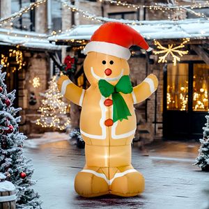 Omino di Pan di Zenzero Gonfiabile Illuminato a LED da 1,8 m per Decorazioni Natalizie da Esterno - Product Image 2