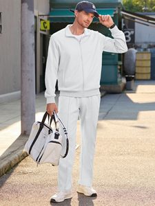 Ensemble de survêtement texturé pour hommes, veste à manches longues et pantalon de jogging, fournisseur en gros - Product Image 6