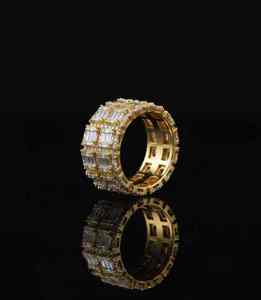 <b>Mens</b> Round Yellow Gold Hip Hop <b>Ring</b> Iced Out Diamond Style 925 Sterling <b>Silver</b> or 10K 14K Gold Finish Streetwear Statement <b>Ring</b> - Product Image 4