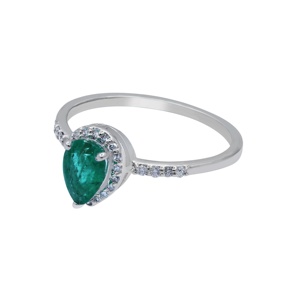 Fine Jewelry Wedding <b>Rings</b> 925 Sterling <b>Silver</b> Natural <b>Emerald</b> Real Diamonds Crushed Ice Prong IGI Certified Women's <b>Rings</b> - Product Image 2