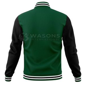 <b>Covered</b> <b>Button</b> Stand Winter Front Heritage Design Lightweight Material Classic Wear Street Style Essential Letterman Jacket - Product Image 6