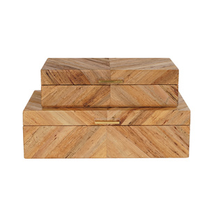 TORI Elegant Deco Box Set Cajas de almacenamiento decorativas de 2 piezas Modelo indonesio DB022 - Product Image 1