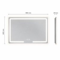 Miroir LED rectangulaire pour salle de bain, miroir mural rétroéclairé pour salle de bain moderne